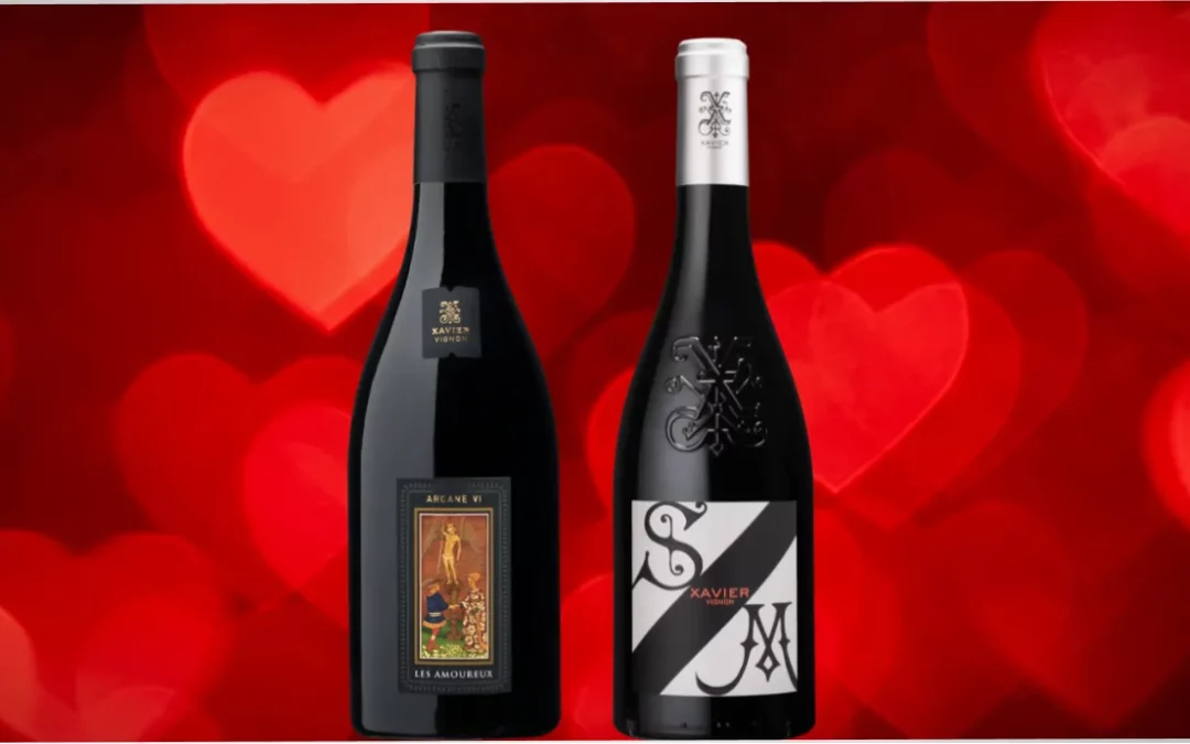 Saint-Valentin, 2 bouteilles de cœur